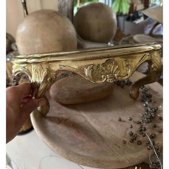 Vintage Gold Wall Shelf Metallic Decor Burwood sconce ornate Hollywood regency - Picture 11 of 16